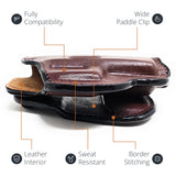 Leather OWB Paddle Holster For Glock 21, Beretta PX4 Storm