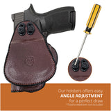 Leather OWB Paddle Holster For Glock 21, Beretta PX4 Storm