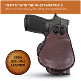 Leather OWB Paddle Holster For Glock 21, Beretta PX4 Storm