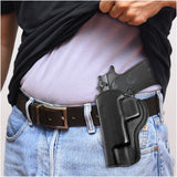 Leather OWB Paddle Holster For Beretta 92FS, Glock 34