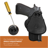Leather OWB Paddle Holster For Beretta 92FS, Glock 34