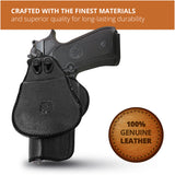 Leather OWB Paddle Holster For Beretta 92FS, Glock 34