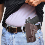 Leather OWB Paddle Holster For Beretta 92FS, Glock 34