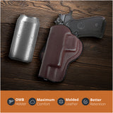Leather OWB Paddle Holster For Beretta 92FS, Glock 34