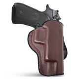 Leather OWB Paddle Holster For Beretta 92FS, Glock 34