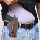 Leather OWB Paddle Holster For Beretta 92FS, Glock 34