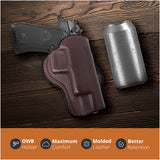 Leather OWB Paddle Holster For Beretta 92FS, Glock 34