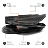 Leather OWB Paddle Holster For Revolvers 38 J Frame, Ruger LCR