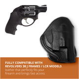 Leather OWB Paddle Holster For Revolvers 38 J Frame, Ruger LCR