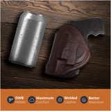 Leather OWB Paddle Holster For Revolvers 38 J Frame, Ruger LCR