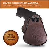 Leather OWB Paddle Holster For Revolvers 38 J Frame, Ruger LCR