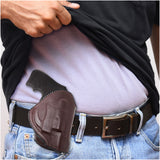 Leather OWB Paddle Holster For Revolvers 38 J Frame, Ruger LCR