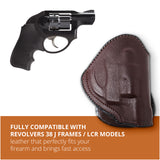 Leather OWB Paddle Holster For Revolvers 38 J Frame, Ruger LCR