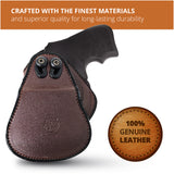 Leather OWB Paddle Holster For Revolvers 38 J Frame, Ruger LCR