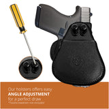 Leather OWB Paddle Holster For Ruger LC9, Khar 9 & 40's