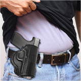 Leather OWB Paddle Holster For Ruger LC9, Khar 9 & 40's
