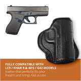 Leather OWB Paddle Holster For Ruger LC9, Khar 9 & 40's