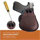 Leather OWB Paddle Holster For Ruger LC9, Khar 9 & 40's