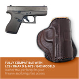 Leather OWB Paddle Holster For Ruger LC9, Khar 9 & 40's