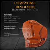 IWB / OWB 4 in 1 Leather Holster for S&W J Frame Ruger LCR