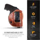 IWB / OWB 4 in 1 Leather Holster for S&W J Frame Ruger LCR