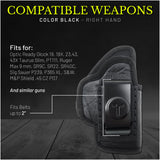 IWB Eco Leather Holster for Pistols fit for Glock 19, 19X, 23, 43, 43X