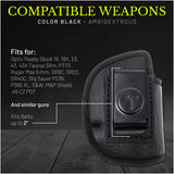 4 in 1 Multi Position IWB/OWB Eco Leather Holster for Glock 19, 19X