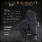 OWB Ambidextrous Leather Holster for Glock 26 / 27 / 33 / 43X