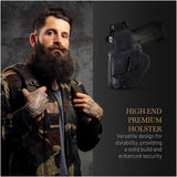 OWB Ambidextrous Leather Holster for Glock 26 / 27 / 33 / 43X