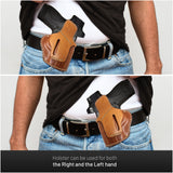 OWB Ambidextrous Leather Holster for Glock 26 / 27 / 33 / 43X