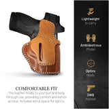 OWB Ambidextrous Leather Holster for Glock 26 / 27 / 33 / 43X