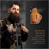 OWB Ambidextrous Leather Holster for Glock 26 / 27 / 33 / 43X