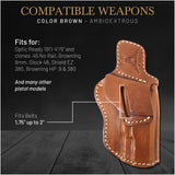OWB Ambidextrous Leather Holster for 1911-4"/5" and Clones