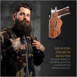 OWB Ambidextrous Leather Holster for 1911-4"/5" and Clones