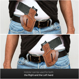 OWB Ambidextrous Leather Holster for  Glock 19, Sig Sauer P320