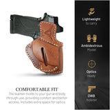 OWB Ambidextrous Leather Holster for  Glock 19, Sig Sauer P320