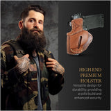 OWB Ambidextrous Leather Holster for  Glock 19, Sig Sauer P320