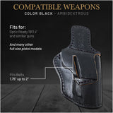 OWB Ambidextrous Leather Holster for 1911 4" and Similar Guns