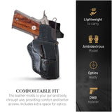 OWB Ambidextrous Leather Holster for 1911 4" and Similar Guns