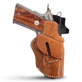 OWB Ambidextrous Leather Holster for 1911 4" and Similar Guns