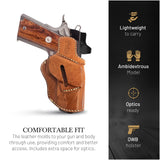 OWB Ambidextrous Leather Holster for 1911 4" and Similar Guns