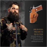 OWB Ambidextrous Leather Holster for 1911 4" and Similar Guns
