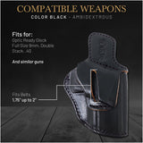 OWB Ambidextrous Leather Holster for Glock 17/22 Double Stack