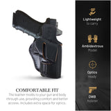 OWB Ambidextrous Leather Holster for Glock 17/22 Double Stack