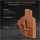 OWB Ambidextrous Leather Holster for Glock 17/22 Double Stack