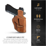 OWB Ambidextrous Leather Holster for Glock 17/22 Double Stack