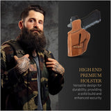 OWB Ambidextrous Leather Holster for Glock 17/22 Double Stack