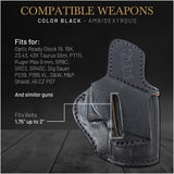 OWB Ambidextrous Leather Holster for Glock 19, 19X, 23, 43, 43X