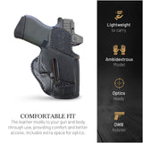 OWB Ambidextrous Leather Holster for Glock 19, 19X, 23, 43, 43X