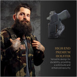 OWB Ambidextrous Leather Holster for Glock 19, 19X, 23, 43, 43X